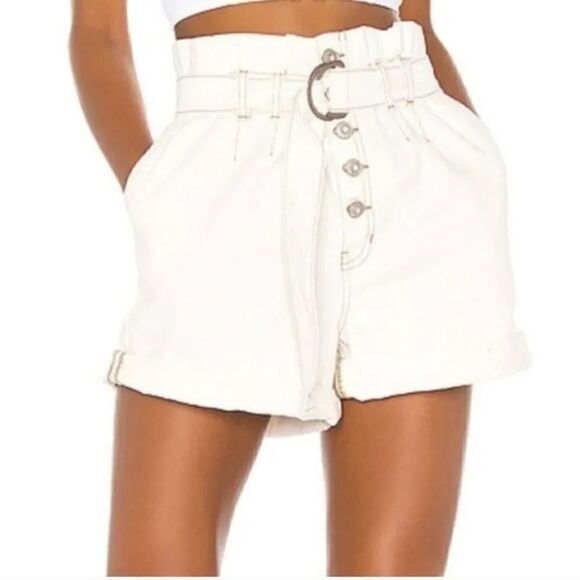Free People Revolve Cindy Utility 100% Cotton Button Fly Short in White Size 2 - Picture 11 of 12